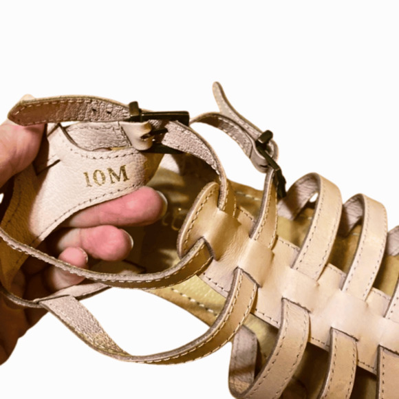 Coconuts Womens Leather Sandals Strappy Pink sz 10 ankle flats - Picture 6 of 7